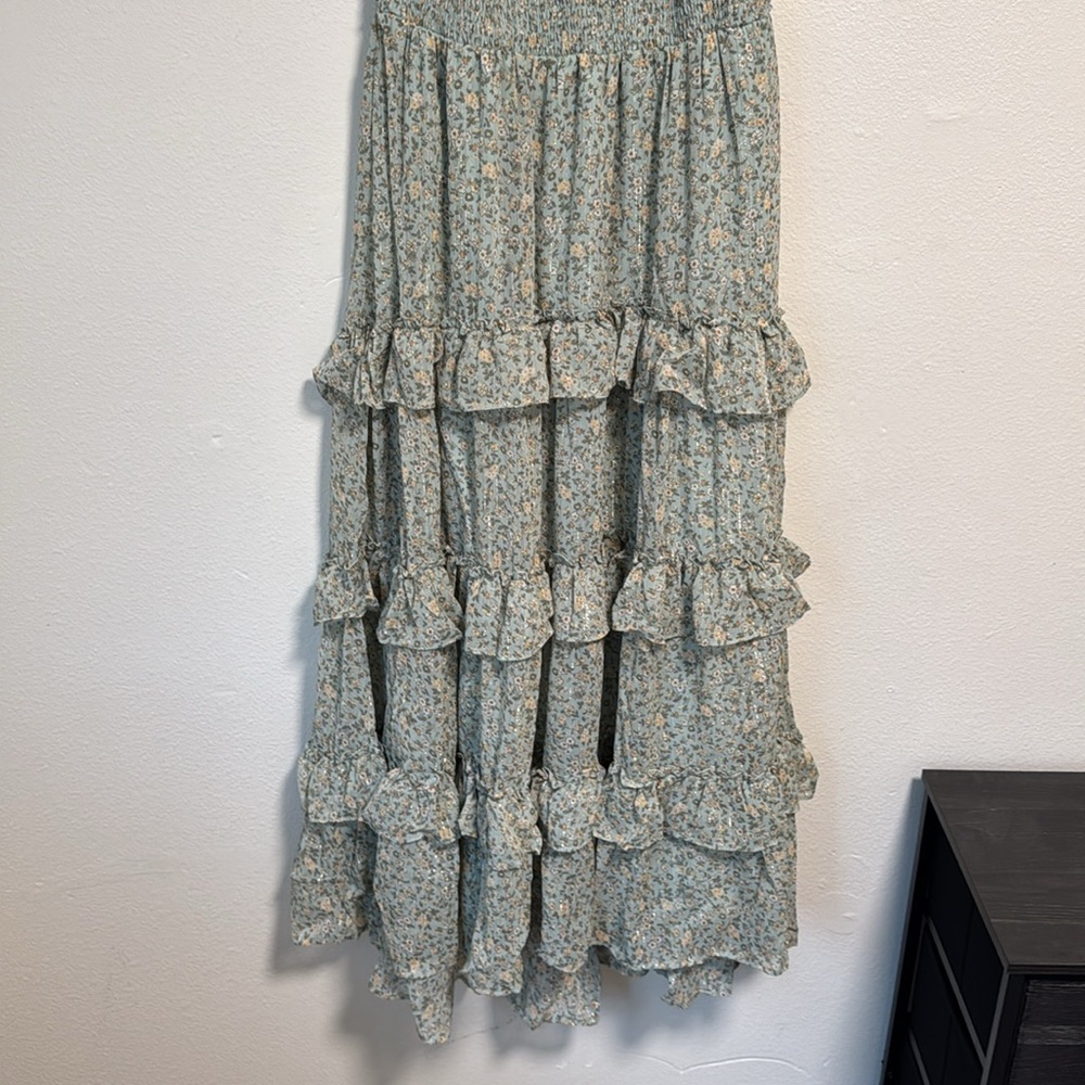 Altar’d State Tiered Maxi Dress in Floral Sage - Picture 3 of 9